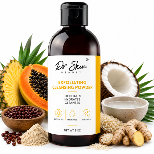 Dr. Skin Enzyme Cleansing Powder - Pineapple, Papaya & Rice Water for Radiant Glow | Adzuki Bean