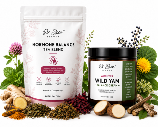 Dr. Skin Hormone Balance Duo - Wild Yam Salve + Mega O Tea | Complete Menopause Support System