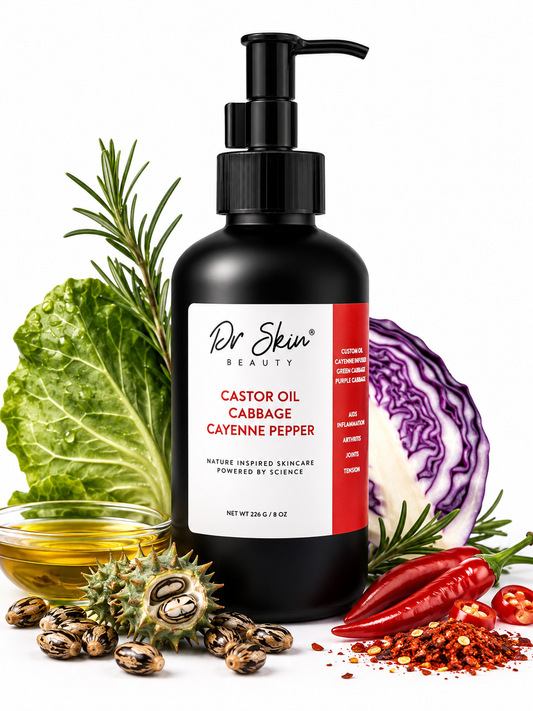 Dr. Skin Castor Oil Infusion - Lymphatic Drainage & Circulation Support | Cabbage & Cayenne