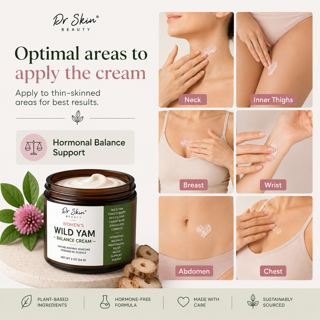 Women's Wild Yam Cream — Botanical Body Cream for the Season of Change 4 oz