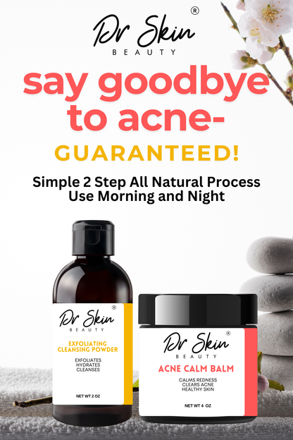 Dr. Skin Acne Clear Duo - Enzyme Cleansing Powder + Tallow Balm | Complete Natural Acne System