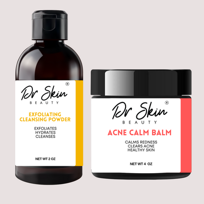 Dr. Skin Acne Clear Duo - Enzyme Cleansing Powder + Tallow Balm | Complete Natural Acne System